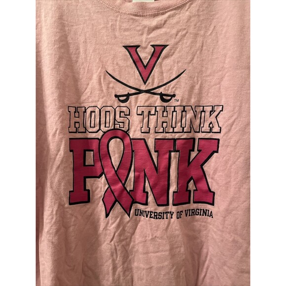 Anvil Men's T-Shirt HOOS THINK PINK UNIVERSITY OF VIRGINIA Pink Size M - Picture 5 of 13